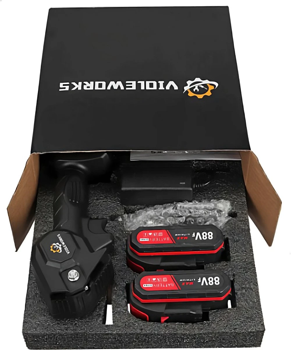 Violeworks® Accu Kettingzaag - Snoeizaag - Mini Kettingzaag - Handkettingzaag - Ook Voor Makita - Elektrische Kettingzaag - Elektrische Snoeischaar - Op Batterij - 2900 MAh - 1080W - 88V 6 Violeworks® Accu Kettingzaag - Snoeizaag - Mini Kettingzaag - Handkettingzaag - Ook Voor Makita - Elektrische Kettingzaag - Elektrische Snoeischaar - Op Batterij - 2900 MAh - 1080W - 88V - Afbeelding 6