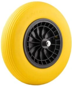 Merkloos Anti Lek Kruiwagenwiel 4.80/4.00-8 | Met As | Geel