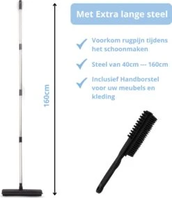 2 In 1 Rubberen Bezem – Bezem Binnen & Buiten – Vloerwisser Met Steel - Met Huisdierhaar Verwijderaar - Vloertrekker – Veger - Extra Lang 160cm -Tuingereedschaps Winkel 1039x1200 2