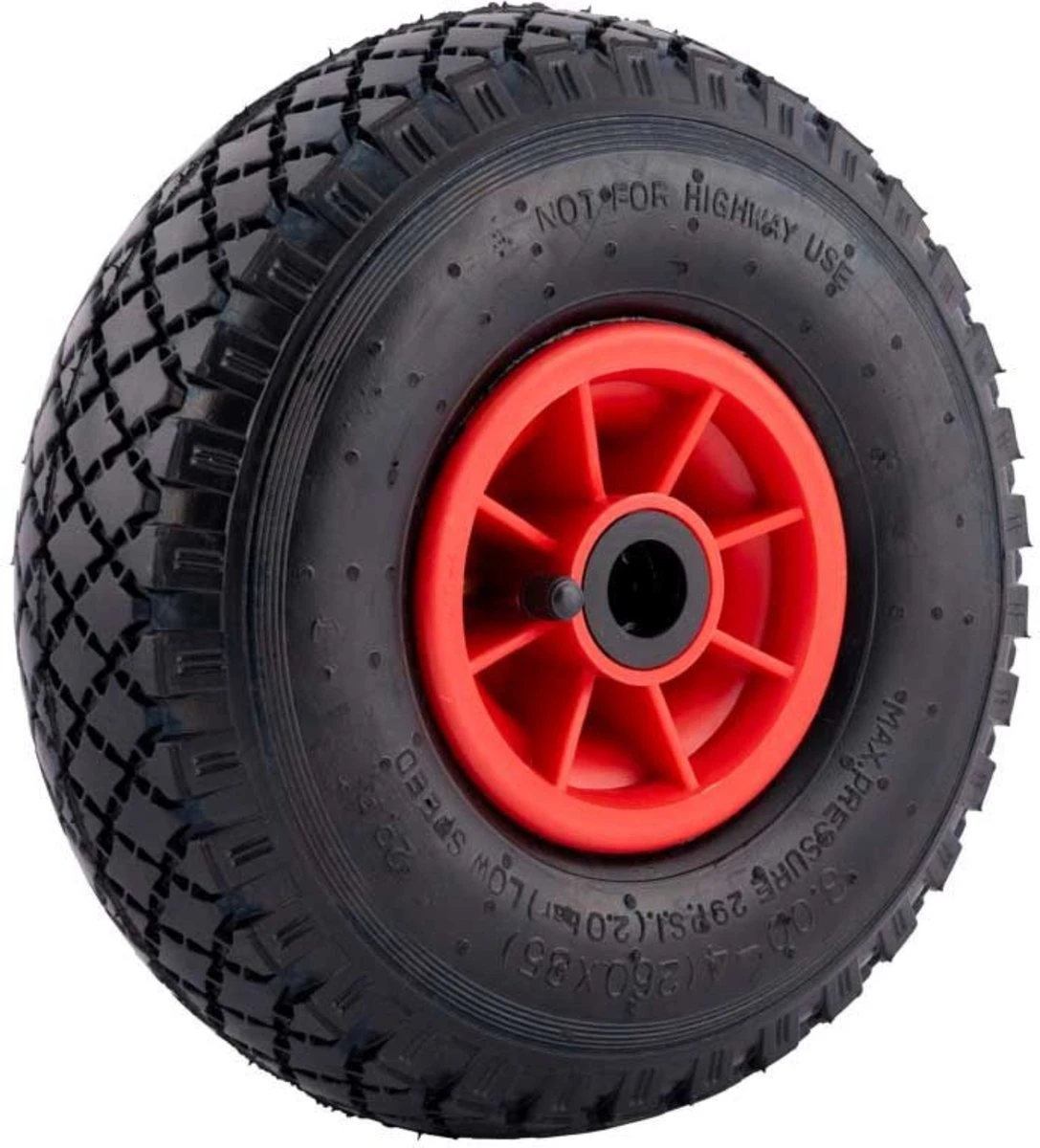 Benson Bolderkarwiel Steekwagenwiel Met Luchtband 3.00-4 | Asgatdiameter 20mm Rollager | Hoogte Wiel 26cm 10 Benson Bolderkarwiel Steekwagenwiel Met Luchtband 3.00-4 | Asgatdiameter 20mm Rollager | Hoogte Wiel 26cm - Afbeelding 10