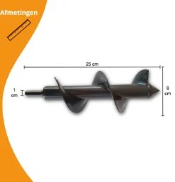 Grondboor Voor Boormachine - 8x25 Cm - Zwart 15 Grondboor Voor Boormachine - 8x25 Cm - Zwart -Tuingereedschaps Winkel 1154x1200