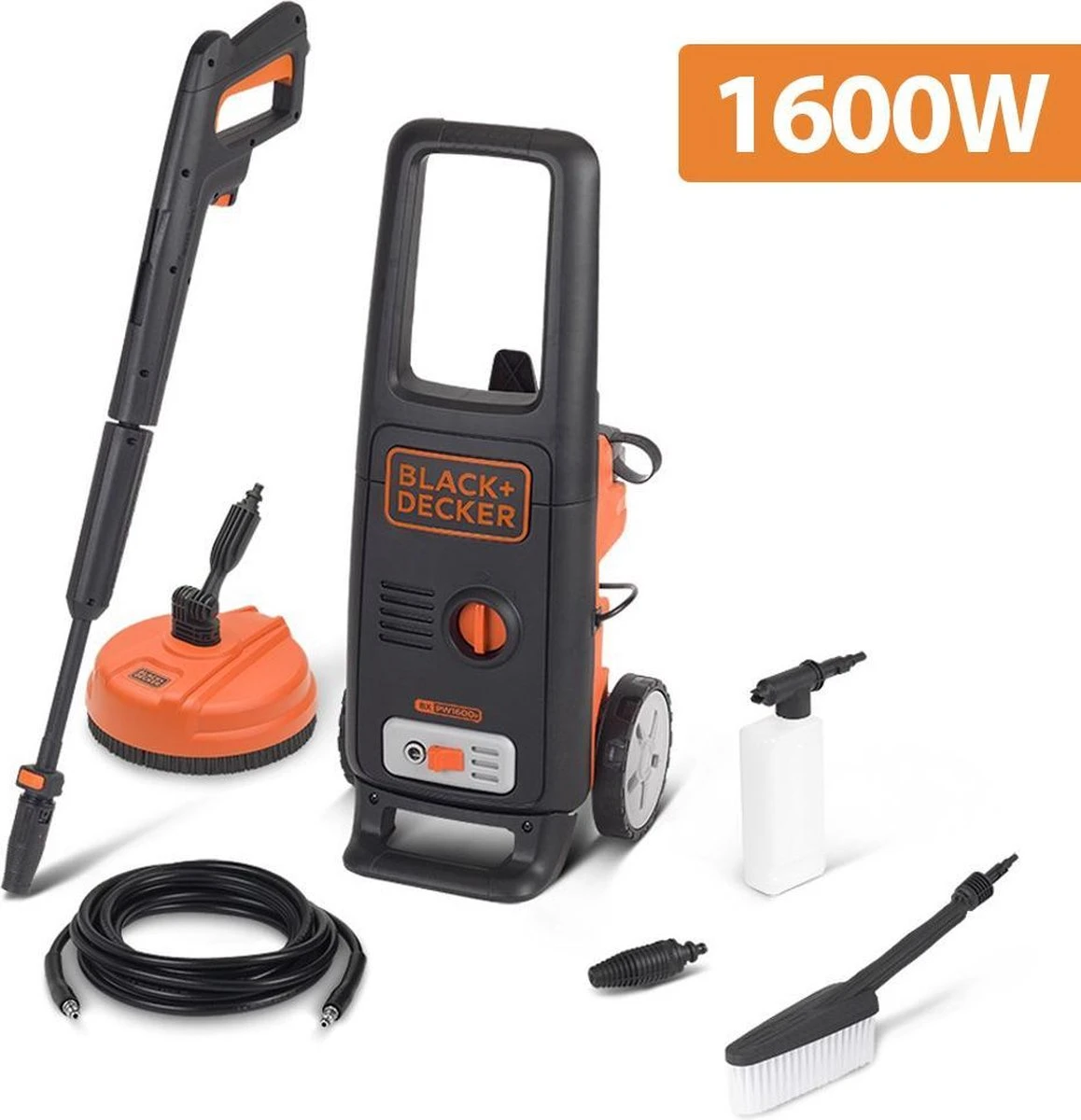 Black & Decker BLACK+DECKER Hogedrukreiniger BXPW1600PE - 1600 Watt - 125 Bar - 420 L/u - Verrijdbaar 1 Black & Decker BLACK+DECKER Hogedrukreiniger BXPW1600PE - 1600 Watt - 125 Bar - 420 L/u - Verrijdbaar