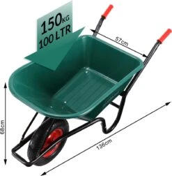 Gardebruk Kruiwagen 100 L - Kunststof Kuip – Tot 150KG Groen 18 Gardebruk Kruiwagen 100 L - Kunststof Kuip – Tot 150KG Groen -Tuingereedschaps Winkel 1176x1200