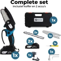 NovarGarden® Mini Kettingzaag NG1 - Met 2x Accu - Takkenzaag - Snoeizaag - Electrisch - Handzaag - Boomzaag - 21V 17 NovarGarden® Mini Kettingzaag NG1 - Met 2x Accu - Takkenzaag - Snoeizaag - Electrisch - Handzaag - Boomzaag - 21V -Tuingereedschaps Winkel 1193x1200 3