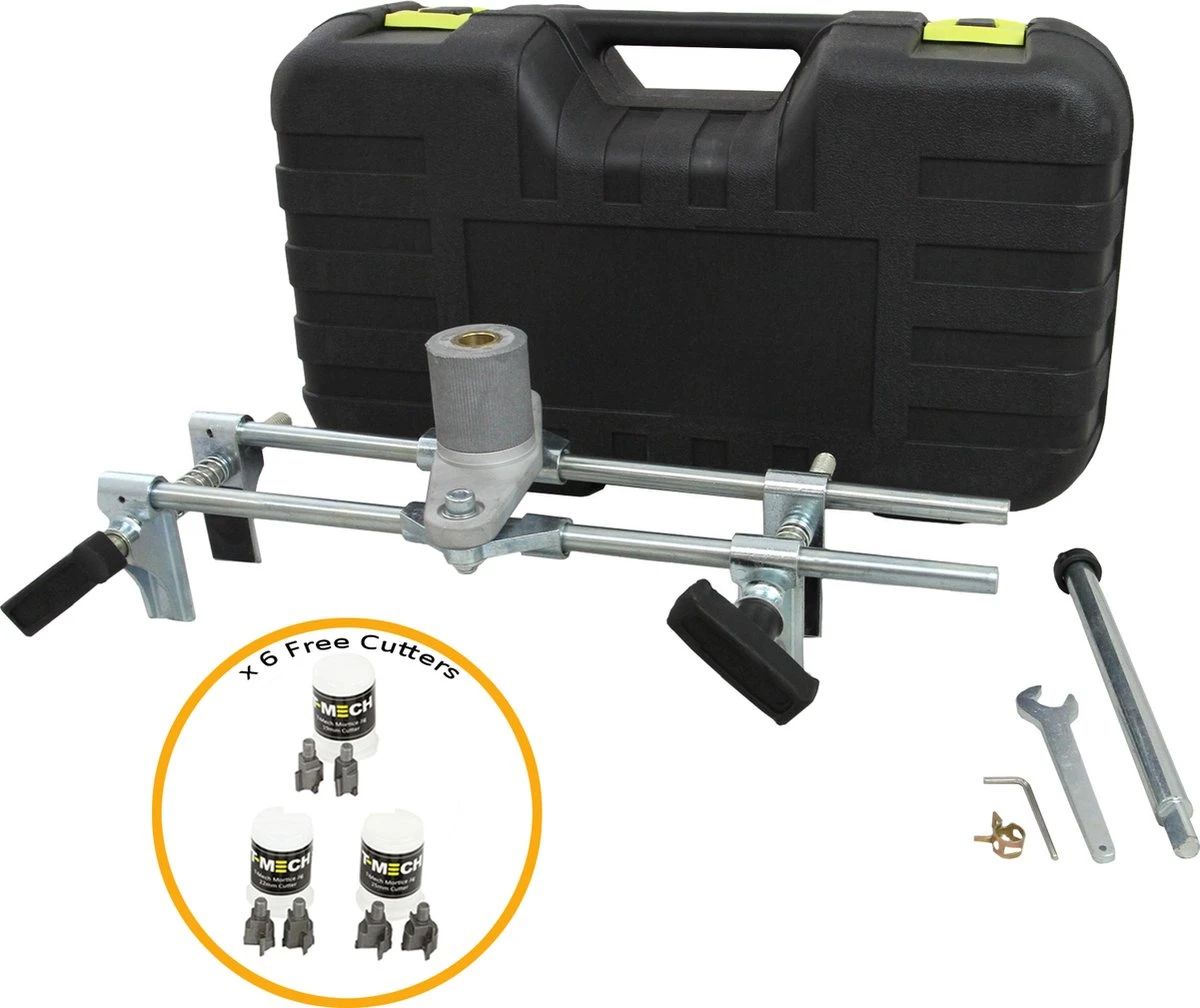 T-Mech Slotkast Frees – Freesmal Deurslot - Inclusief 6 Hardmetalen Frezen - 43 Cm H X 20 Cm B X 15 Cm D - Nauwkeurige Frees In 5 Minuten 1 T-Mech Slotkast Frees – Freesmal Deurslot - Inclusief 6 Hardmetalen Frezen - 43 Cm H X 20 Cm B X 15 Cm D - Nauwkeurige Frees In 5 Minuten