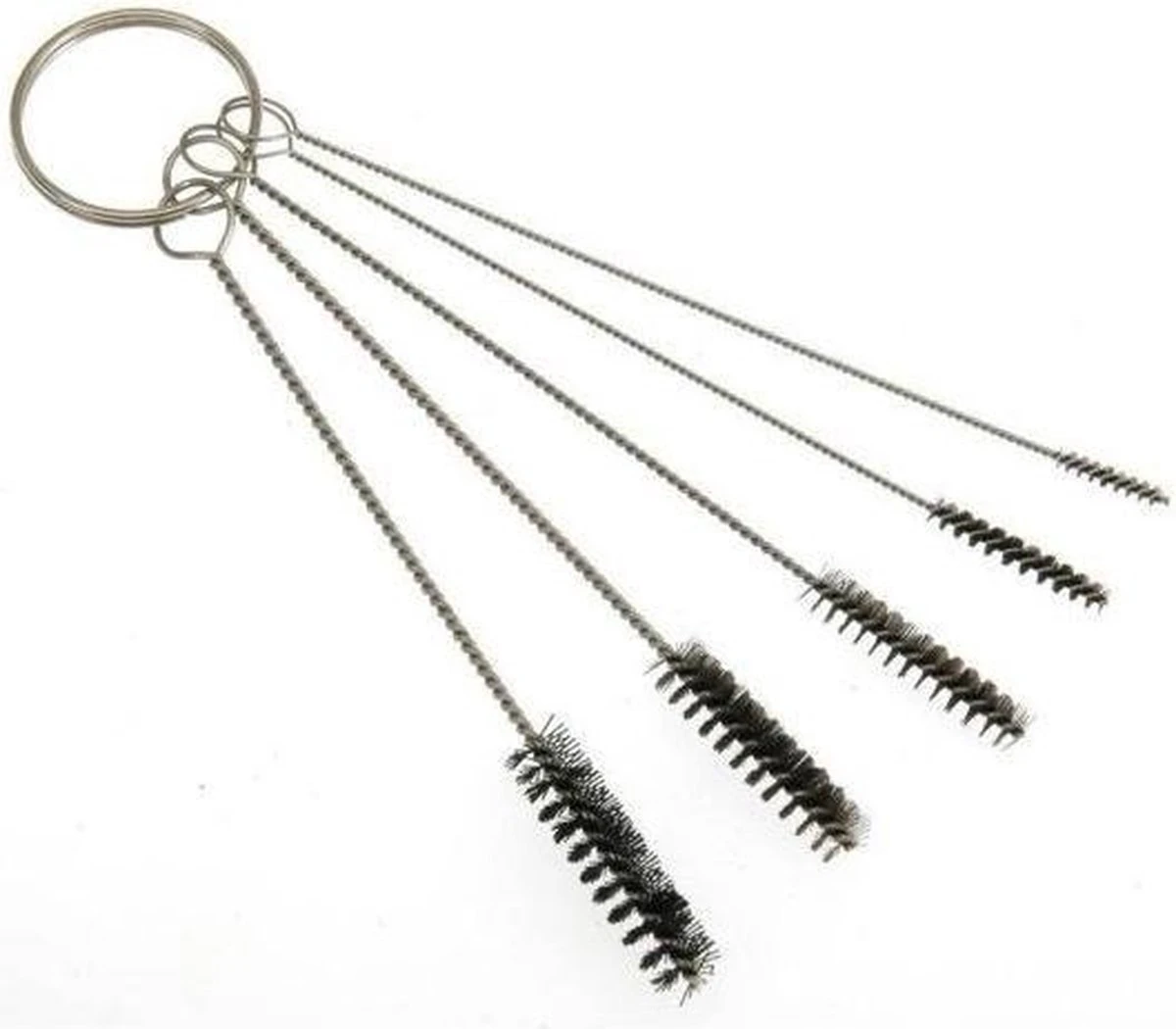 Merkloos Set Van 5 Stalen Schoonmaak Ragertjes / Borsteltjes Aan Sleutelring 1 Merkloos Set Van 5 Stalen Schoonmaak Ragertjes / Borsteltjes Aan Sleutelring