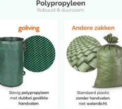 Goliving Tuinafvalzak - Set Van 2- Tuinafvalzakken Opvouwbaar - Tuinzak - Tuinafvalemmer - 2x 280 Liter - Groen -Tuingereedschaps Winkel 1200x1068