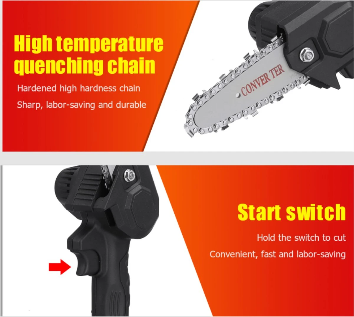 Violeworks® Accu Kettingzaag - Snoeizaag - Mini Kettingzaag - Handkettingzaag - Ook Voor Makita - Elektrische Kettingzaag - Elektrische Snoeischaar - Op Batterij - 2900 MAh - 1080W - 88V 2 Violeworks® Accu Kettingzaag - Snoeizaag - Mini Kettingzaag - Handkettingzaag - Ook Voor Makita - Elektrische Kettingzaag - Elektrische Snoeischaar - Op Batterij - 2900 MAh - 1080W - 88V - Afbeelding 2