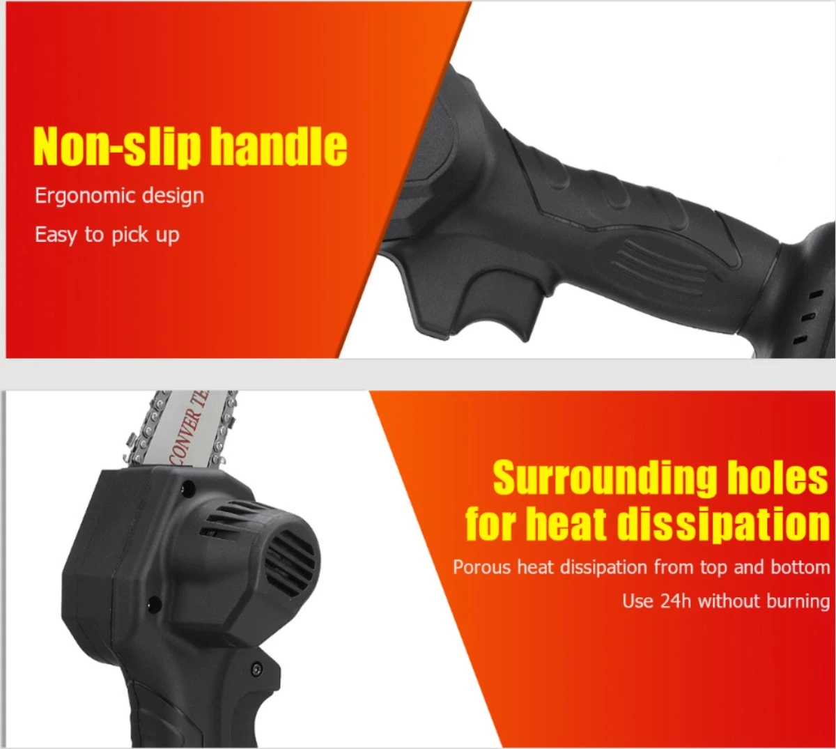 Violeworks® Accu Kettingzaag - Snoeizaag - Mini Kettingzaag - Handkettingzaag - Ook Voor Makita - Elektrische Kettingzaag - Elektrische Snoeischaar - Op Batterij - 2900 MAh - 1080W - 88V 3 Violeworks® Accu Kettingzaag - Snoeizaag - Mini Kettingzaag - Handkettingzaag - Ook Voor Makita - Elektrische Kettingzaag - Elektrische Snoeischaar - Op Batterij - 2900 MAh - 1080W - 88V - Afbeelding 3