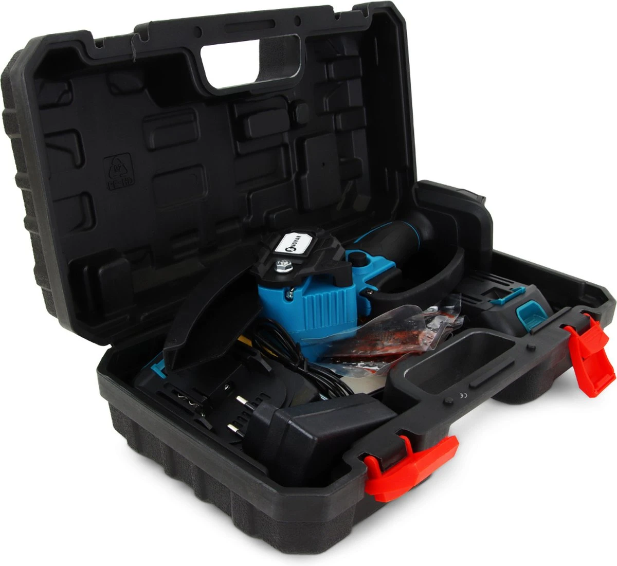 NovarGarden® Mini Kettingzaag NG1 - Met 2x Accu - Takkenzaag - Snoeizaag - Electrisch - Handzaag - Boomzaag - 21V 2 NovarGarden® Mini Kettingzaag NG1 - Met 2x Accu - Takkenzaag - Snoeizaag - Electrisch - Handzaag - Boomzaag - 21V - Afbeelding 2