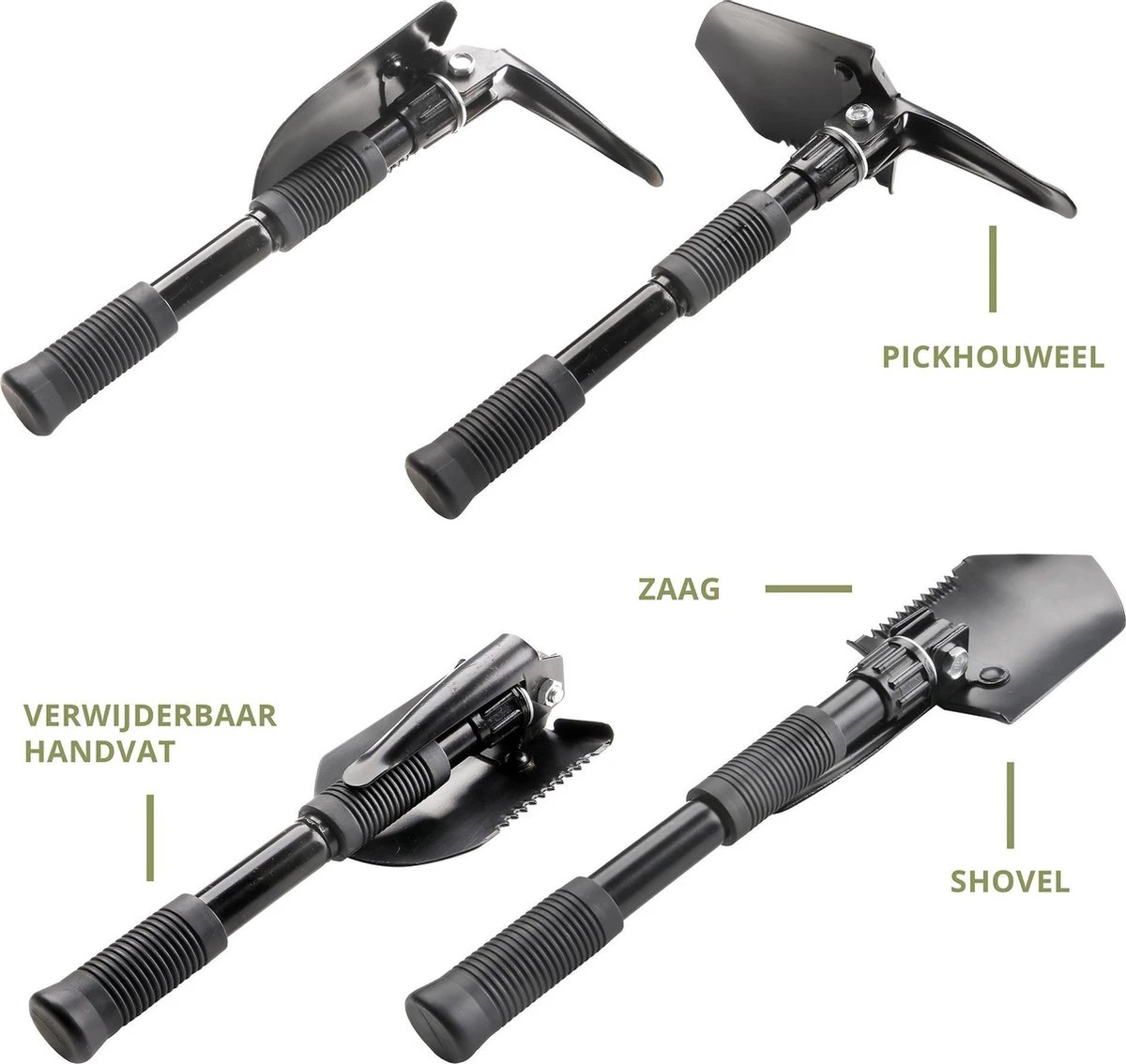MacGyver Pikhouweelset En Schep - Opvouwbaar Pioniersschep - Zaag - Veldschep Inklapbaar - IJzer 4 MacGyver Pikhouweelset En Schep - Opvouwbaar Pioniersschep - Zaag - Veldschep Inklapbaar - IJzer - Afbeelding 4