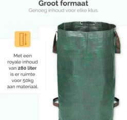 Goliving Tuinafvalzak - Set Van 2- Tuinafvalzakken Opvouwbaar - Tuinzak - Tuinafvalemmer - 2x 280 Liter - Groen -Tuingereedschaps Winkel 1200x1136
