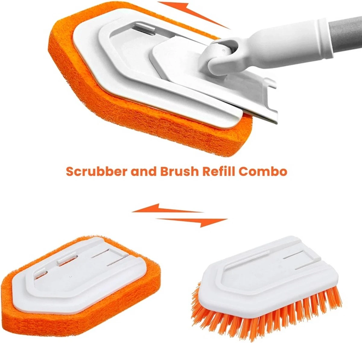 Merkloos Vloerschrobber - Bad Tegel Borstel Scrubber - Met 107cm Verstelbaar Lange - Voor Reiniging Badkamer Keuken Keramische Tegel - Oranje -Moederdag Cadeautje 9 Merkloos Vloerschrobber - Bad Tegel Borstel Scrubber - Met 107cm Verstelbaar Lange - Voor Reiniging Badkamer Keuken Keramische Tegel - Oranje -Moederdag Cadeautje - Afbeelding 9