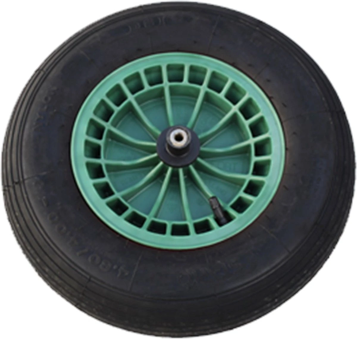 FORT 2PLy Kruiwagenwiel 400x100mm, Kunststof Velg, Kleur Groen, Luchtband 3 FORT 2PLy Kruiwagenwiel 400x100mm, Kunststof Velg, Kleur Groen, Luchtband - Afbeelding 3