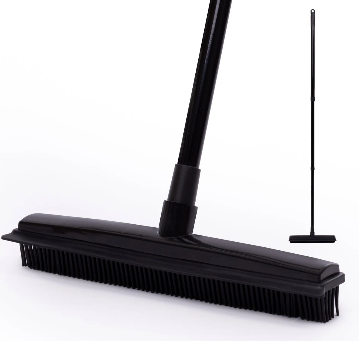 CLEANLY® Rubberen Bezem Met Vloerwisser - Kappersbezem - Zachte Bezem Binnen & Buiten - Vloertrekker Met Steel - 68-150 Cm 1 CLEANLY® Rubberen Bezem Met Vloerwisser - Kappersbezem - Zachte Bezem Binnen & Buiten - Vloertrekker Met Steel - 68-150 Cm