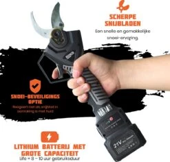 Reichlër® Elektrische Snoeischaar - 40 Mm Snijdiameter - 2x Accu - Anti-cut Functie - Heggenschaar - Takkenschaar - Zwart 10 Reichlër® Elektrische Snoeischaar - 40 Mm Snijdiameter - 2x Accu - Anti-cut Functie - Heggenschaar - Takkenschaar - Zwart -Tuingereedschaps Winkel 1200x1145