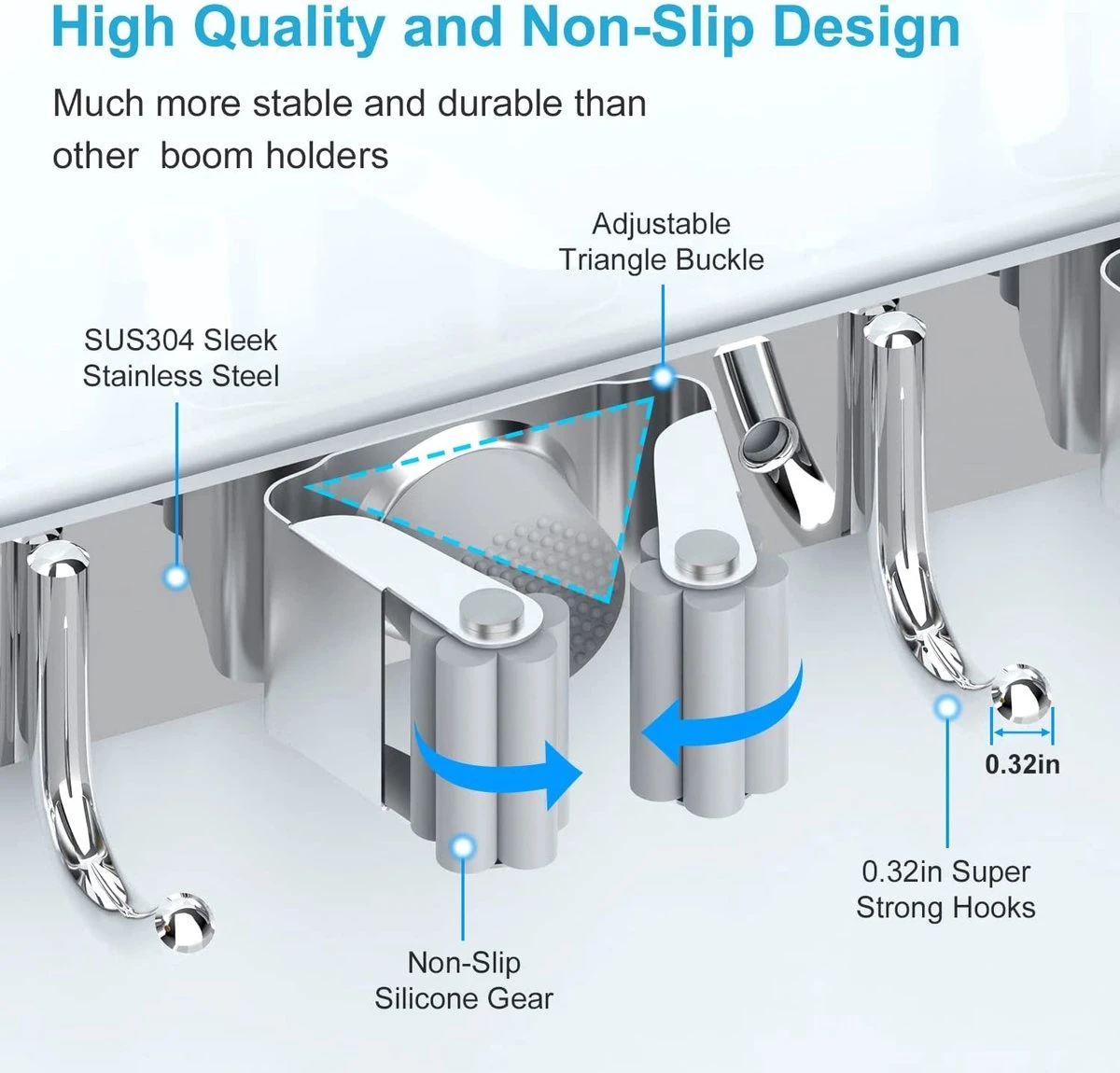 BOTC Bezemhouder - 5 Houders 6 Haken Bezem Ophangsysteem - Zeflklevend - Opbergsysteem - Ophanghaken - Tuingereedschap - Gereedschap Opbergen 2 BOTC Bezemhouder - 5 Houders 6 Haken Bezem Ophangsysteem - Zeflklevend - Opbergsysteem - Ophanghaken - Tuingereedschap - Gereedschap Opbergen - Afbeelding 2