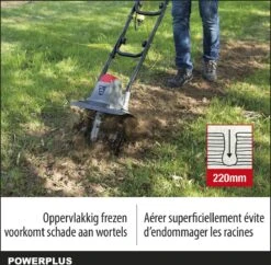 Powerplus POWEG7010 Tuinfrees - 1050W - Werkbreedte 320mm - Werkdiepte Max. 220mm - Incl. 4 Messen 8 Powerplus POWEG7010 Tuinfrees - 1050W - Werkbreedte 320mm - Werkdiepte Max. 220mm - Incl. 4 Messen -Tuingereedschaps Winkel 1200x1178 5