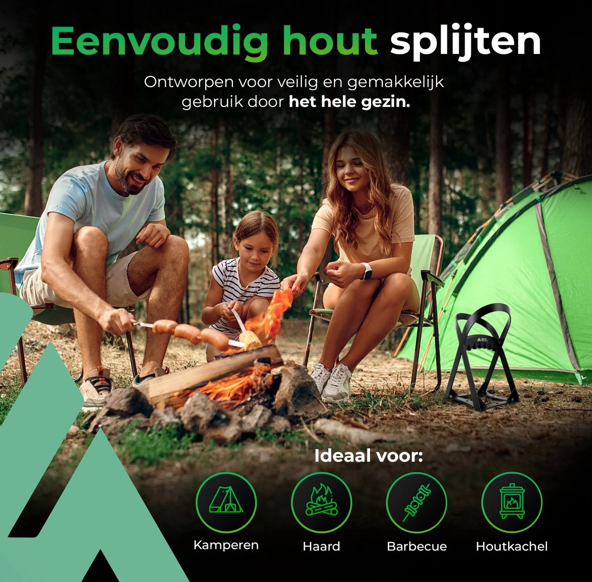 Lighted Lifestyle™| Houtklover Voor Aanmaakhout Incl. Kloofhamer - Houtsplijter - Houtkliever - Snel Haardhout - Gietijzer - Incl. Schroeven 8 Lighted Lifestyle™| Houtklover Voor Aanmaakhout Incl. Kloofhamer - Houtsplijter - Houtkliever - Snel Haardhout - Gietijzer - Incl. Schroeven - Afbeelding 8