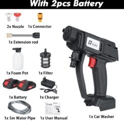 Merkloos Elektrische Accu-Hogedrukreiniger - 20Bar - Multifunctioneel Mondstuk - Draagbaar Oplaadbaar Snoerloos - Reinigingsspuitpistool - Met Rijke Accessoires - Voor Makita 18V-batterij - Voor Auto, Tuin, Terras, Raam (Zwart) 13 Merkloos Elektrische Accu-Hogedrukreiniger - 20Bar - Multifunctioneel Mondstuk - Draagbaar Oplaadbaar Snoerloos - Reinigingsspuitpistool - Met Rijke Accessoires - Voor Makita 18V-batterij - Voor Auto, Tuin, Terras, Raam (Zwart) -Tuingereedschaps Winkel 1200x1179 2