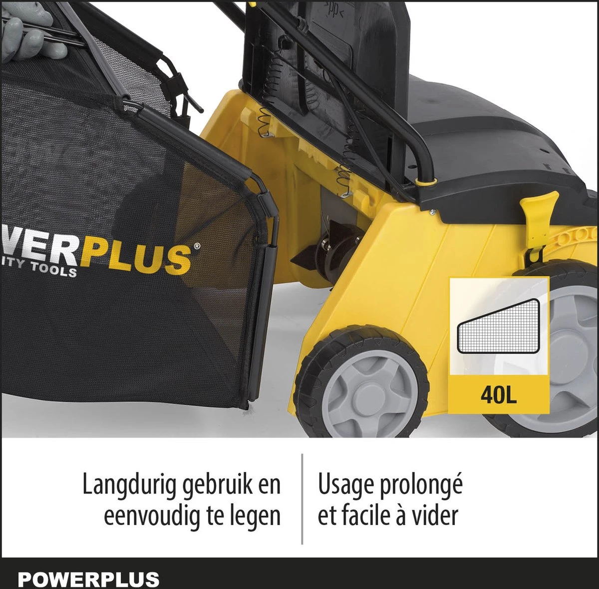 Powerplus POWXG7513 Elektrische Verticuteermachine - Mos Verwijderaar - 1400W - 320mm Maaibreedte - 45L Opvangbak - Incl. Gazonbeluchter/grasbeluchter 5 Powerplus POWXG7513 Elektrische Verticuteermachine - Mos Verwijderaar - 1400W - 320mm Maaibreedte - 45L Opvangbak - Incl. Gazonbeluchter/grasbeluchter - Afbeelding 5