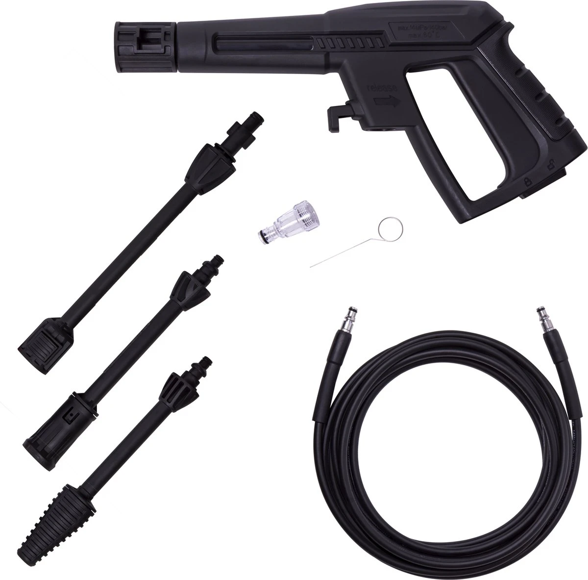 VONROC Hogedrukreiniger V14C-1 - 1400W – 110 Bar – 390 L/h – Compact - Incl. 5m Slang, Spuitstukken En Accessoires 6 VONROC Hogedrukreiniger V14C-1 - 1400W – 110 Bar – 390 L/h – Compact - Incl. 5m Slang, Spuitstukken En Accessoires - Afbeelding 6
