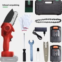 Mardin Mini Kettingzaag - Snoeizaag - Kettingzaag - Kettingzaag Electrisch Met 2 Accu - Inclusief Koffer - 1 Extra Accu - Rood -Tuingereedschaps Winkel 1200x1193 6
