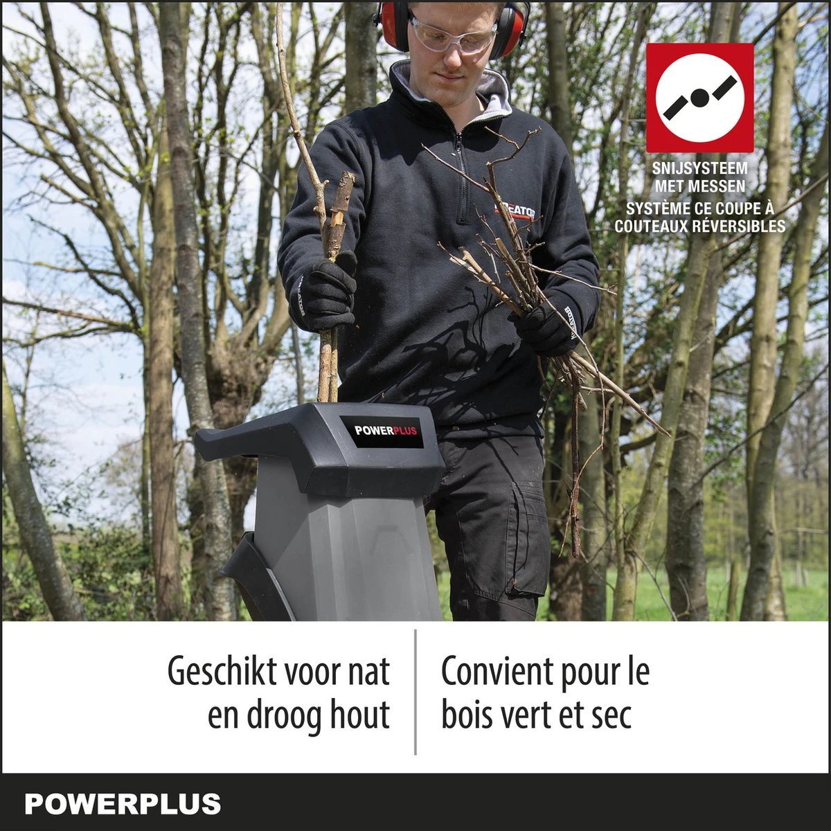 Powerplus POWEG5011 Elektrische Hakselaar Versnipperaar - 2400W - Max. Ø40mm - Incl. Duwstok, Wielen En 50L Opvangzak - Heggen, Bomen En Haag - Tuinonderhoud 2 Powerplus POWEG5011 Elektrische Hakselaar Versnipperaar - 2400W - Max. Ø40mm - Incl. Duwstok, Wielen En 50L Opvangzak - Heggen, Bomen En Haag - Tuinonderhoud - Afbeelding 2
