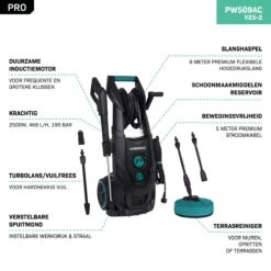 VONROC PRO Hogedrukreiniger V25-2 – 2500W – 195 Bar – 468 L/h – Duurzame Inductiemotor – Incl. 8m Slang, Slanghaspel, Terrasreiniger, Reinigingstank En Meer 15 VONROC PRO Hogedrukreiniger V25-2 – 2500W – 195 Bar – 468 L/h – Duurzame Inductiemotor – Incl. 8m Slang, Slanghaspel, Terrasreiniger, Reinigingstank En Meer -Tuingereedschaps Winkel 1200x1200 152