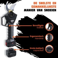 Reichlër® Elektrische Snoeischaar - 40 Mm Snijdiameter - 2x Accu - Anti-cut Functie - Heggenschaar - Takkenschaar - Zwart 9 Reichlër® Elektrische Snoeischaar - 40 Mm Snijdiameter - 2x Accu - Anti-cut Functie - Heggenschaar - Takkenschaar - Zwart -Tuingereedschaps Winkel 1200x1200 198