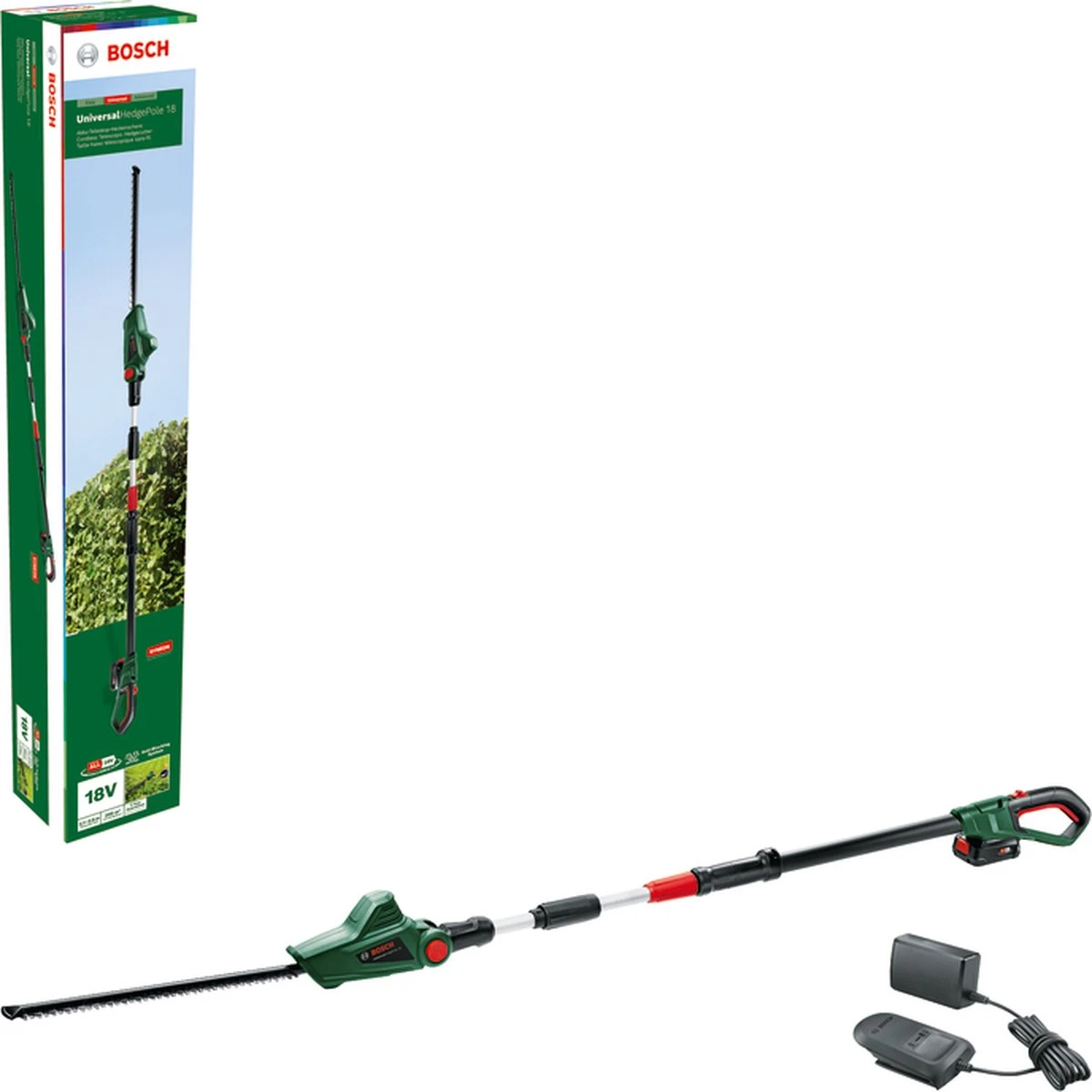 Bosch UniversalHedgePole 18 Heggenschaar Op Steel - Met 18 V Accu En Lader 14 Bosch UniversalHedgePole 18 Heggenschaar Op Steel - Met 18 V Accu En Lader - Afbeelding 14