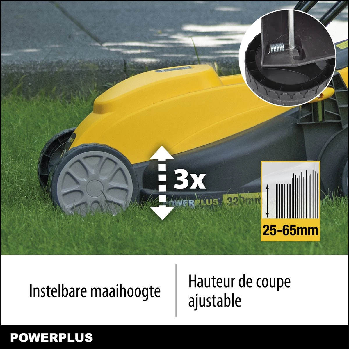 Powerplus POWXG6212T Elektrische Grasmaaier - Grasmachine Voor Kleine En Middelgrote Tuin - 1300W - Maaibreedte 320mm - Verstelbare Maaihoogte - 30L Opvangbak - Incl. Grastrimmer 250W 3 Powerplus POWXG6212T Elektrische Grasmaaier - Grasmachine Voor Kleine En Middelgrote Tuin - 1300W - Maaibreedte 320mm - Verstelbare Maaihoogte - 30L Opvangbak - Incl. Grastrimmer 250W - Afbeelding 3