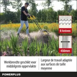 Powerplus POWXG72010 Tuinfrees - 1500W - Werkbreedte 450mm - Werkdiepte Max. 220mm - Incl. 6 Messen En Wielen 11 Powerplus POWXG72010 Tuinfrees - 1500W - Werkbreedte 450mm - Werkdiepte Max. 220mm - Incl. 6 Messen En Wielen -Tuingereedschaps Winkel 1200x1200 477