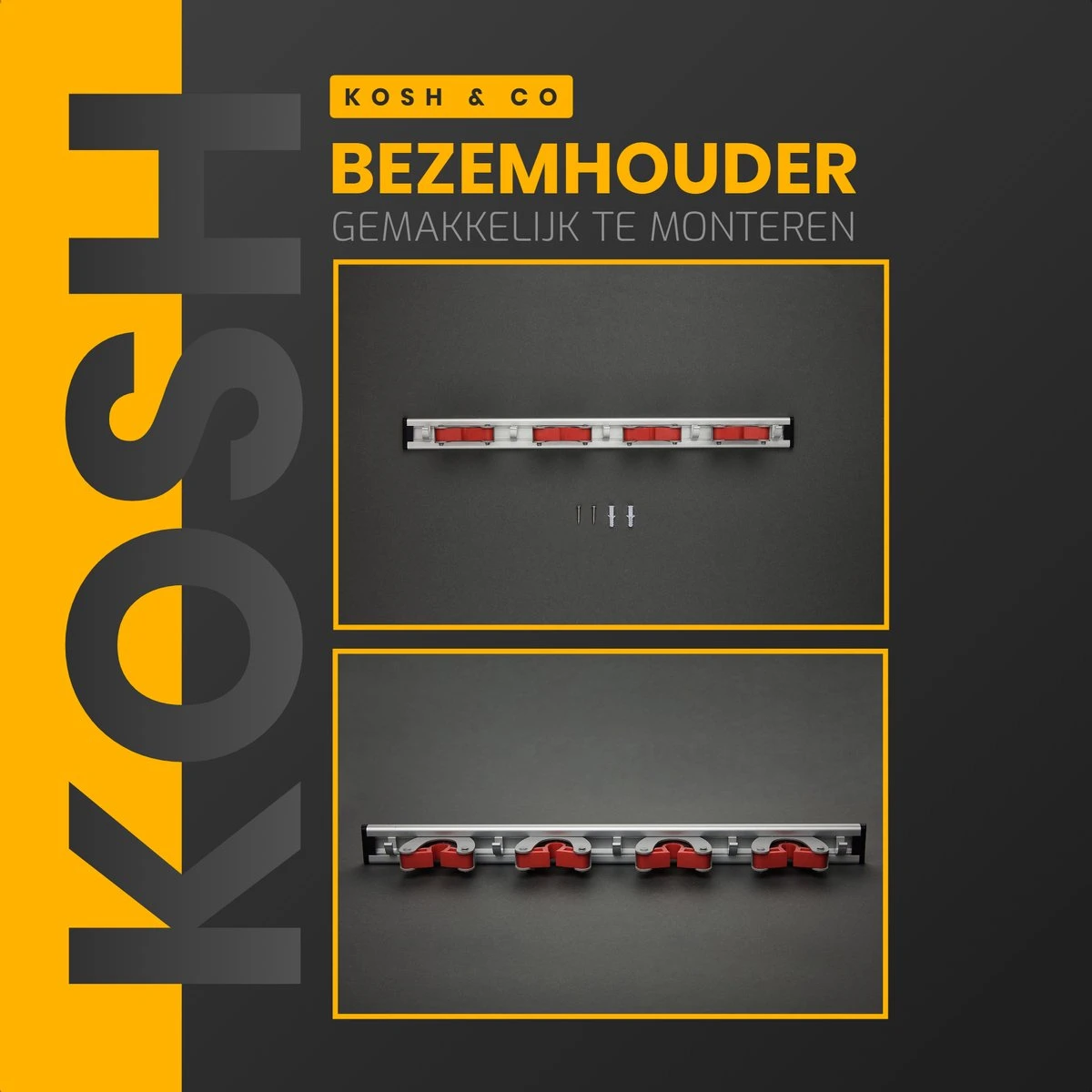 Merkloos Stevige Bezemhouder - Aluminium - Ophangsysteem Bezem - 5 Haken & 4 Houders - Gereedschaphouder - Opbergsysteem 5 Merkloos Stevige Bezemhouder - Aluminium - Ophangsysteem Bezem - 5 Haken & 4 Houders - Gereedschaphouder - Opbergsysteem - Afbeelding 5