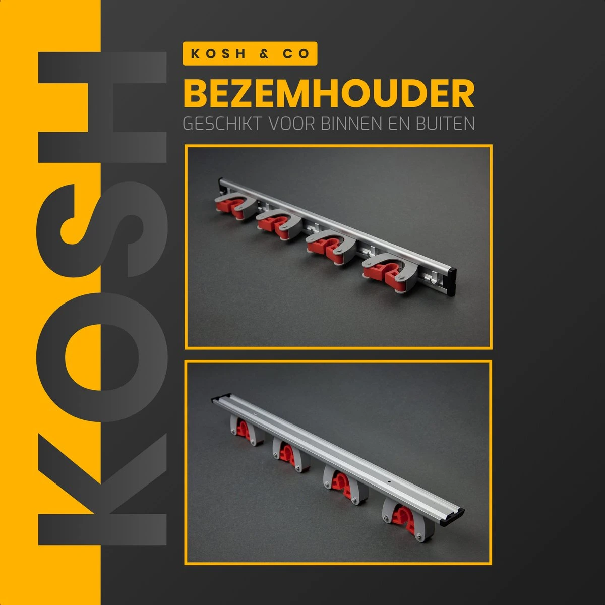 Merkloos Stevige Bezemhouder - Aluminium - Ophangsysteem Bezem - 5 Haken & 4 Houders - Gereedschaphouder - Opbergsysteem 6 Merkloos Stevige Bezemhouder - Aluminium - Ophangsysteem Bezem - 5 Haken & 4 Houders - Gereedschaphouder - Opbergsysteem - Afbeelding 6