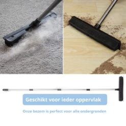2 In 1 Rubberen Bezem – Bezem Binnen & Buiten – Vloerwisser Met Steel - Met Huisdierhaar Verwijderaar - Vloertrekker – Veger - Extra Lang 160cm -Tuingereedschaps Winkel 1200x1200 492