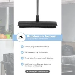 2 In 1 Rubberen Bezem – Bezem Binnen & Buiten – Vloerwisser Met Steel - Met Huisdierhaar Verwijderaar - Vloertrekker – Veger - Extra Lang 160cm -Tuingereedschaps Winkel 1200x1200 495