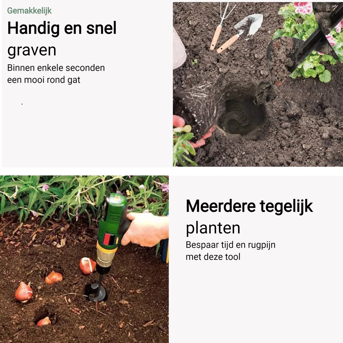 MaatWorkz - Grondboor - 25 CM - Boormachine - Bollenplanter - Moestuin - Palenboor - Boor - Tuin 5 MaatWorkz - Grondboor - 25 CM - Boormachine - Bollenplanter - Moestuin - Palenboor - Boor - Tuin - Afbeelding 5