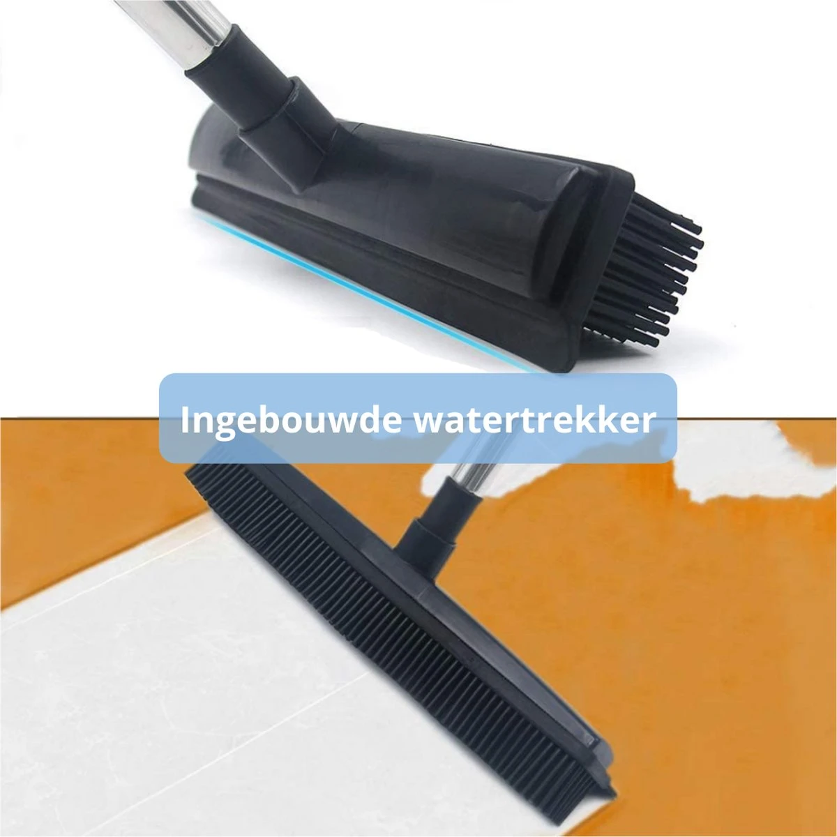 De Blaffende Kat 2 In 1 Rubberen Bezem – Bezem Binnen & Buiten – Vloerwisser Met Steel - Vloertrekker – Veger - Extra Lang 160cm 9 De Blaffende Kat 2 In 1 Rubberen Bezem – Bezem Binnen & Buiten – Vloerwisser Met Steel - Vloertrekker – Veger - Extra Lang 160cm - Afbeelding 9
