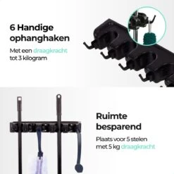 CLEANLY® Bezemhouder - Ophangsysteem Voor Tuingereedschap - Bezem Ophangsysteem - Gereedschapshouder Met Ophanghaken - ABS 12 CLEANLY® Bezemhouder - Ophangsysteem Voor Tuingereedschap - Bezem Ophangsysteem - Gereedschapshouder Met Ophanghaken - ABS -Tuingereedschaps Winkel 1200x1200 579