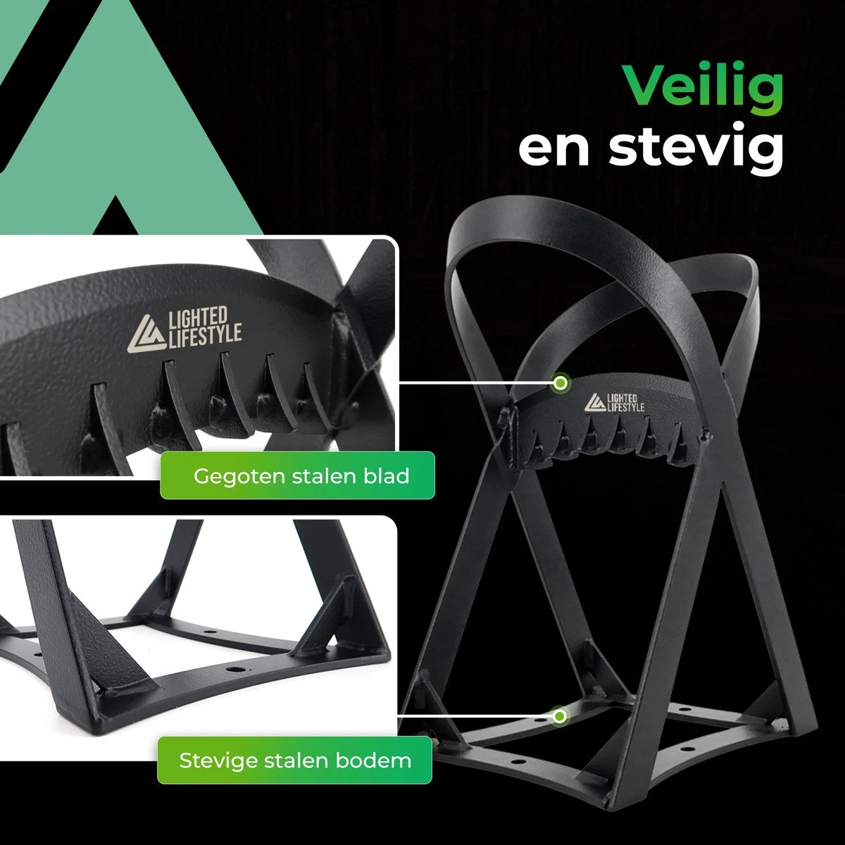 Lighted Lifestyle™| Houtklover Voor Aanmaakhout Incl. Kloofhamer - Houtsplijter - Houtkliever - Snel Haardhout - Gietijzer - Incl. Schroeven 4 Lighted Lifestyle™| Houtklover Voor Aanmaakhout Incl. Kloofhamer - Houtsplijter - Houtkliever - Snel Haardhout - Gietijzer - Incl. Schroeven - Afbeelding 4