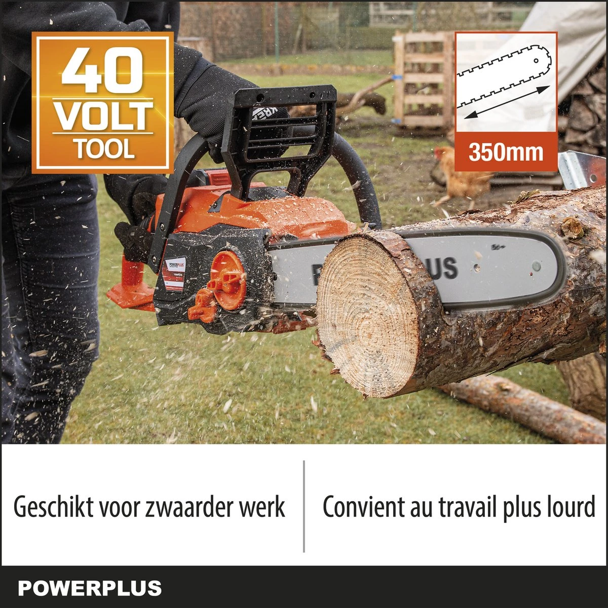 Powerplus Dual Power POWDPGSET33 Accu Kettingzaag - 40V - 30 Cm Zwaardlengte -2x20V Accu -1 X Lader 2 Powerplus Dual Power POWDPGSET33 Accu Kettingzaag - 40V - 30 Cm Zwaardlengte -2x20V Accu -1 X Lader - Afbeelding 2