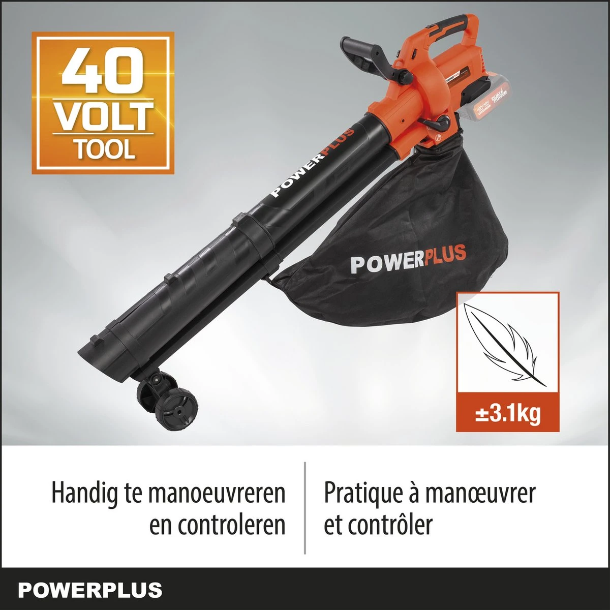 Powerplus Dual Power POWDPG75270 Bladblazer - Bladzuiger En -versnipperaar - Brushless - Blazen - Zuigen - Versnipperen - Excl. Accu En Lader - Incl. Opvangzak 45L 8 Powerplus Dual Power POWDPG75270 Bladblazer - Bladzuiger En -versnipperaar - Brushless - Blazen - Zuigen - Versnipperen - Excl. Accu En Lader - Incl. Opvangzak 45L - Afbeelding 8