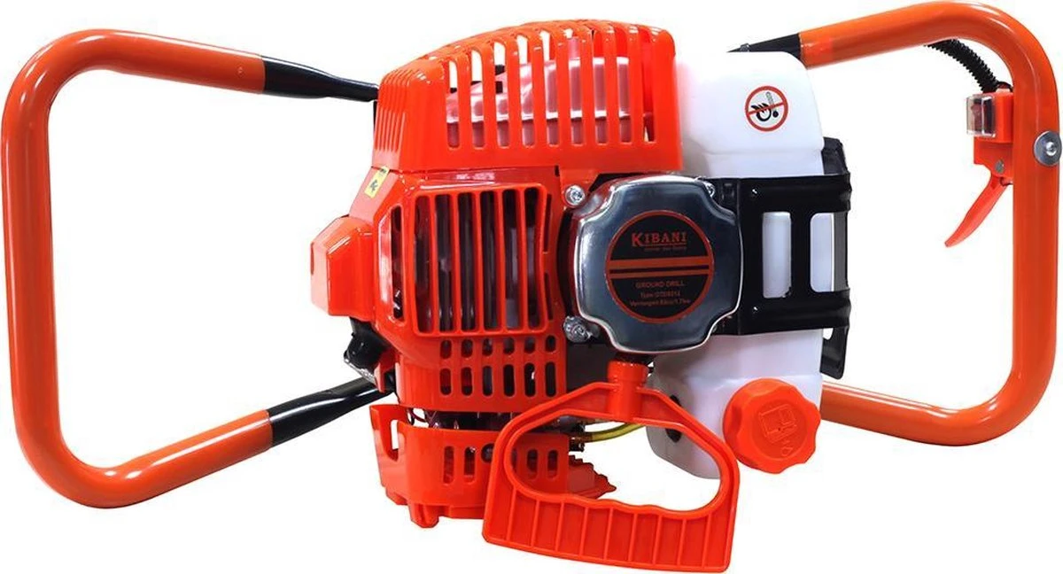 Kibani Grondboor 52cc Benzine + Grondboren Set 60 Mm + 80 Mm + 100 Mm + 150 Mm + 2 Verlengstukken - Palenboor - Grondboor Machine 4 Kibani Grondboor 52cc Benzine + Grondboren Set 60 Mm + 80 Mm + 100 Mm + 150 Mm + 2 Verlengstukken - Palenboor - Grondboor Machine - Afbeelding 4
