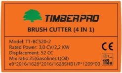TIMBERPRO - Bosmaaier 2-in-1 - Benzine - Draad En Mes - 52 Cm³ - 3,0 PK. 10 TIMBERPRO - Bosmaaier 2-in-1 - Benzine - Draad En Mes - 52 Cm³ - 3,0 PK. -Tuingereedschaps Winkel 1200x721 3