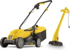 Powerplus POWXG6212T Elektrische Grasmaaier - Grasmachine Voor Kleine En Middelgrote Tuin - 1300W - Maaibreedte 320mm - Verstelbare Maaihoogte - 30L Opvangbak - Incl. Grastrimmer 250W