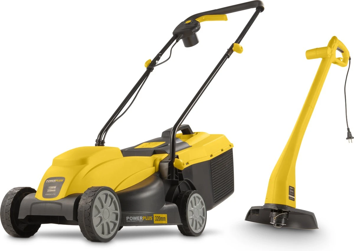 Powerplus POWXG6212T Elektrische Grasmaaier - Grasmachine Voor Kleine En Middelgrote Tuin - 1300W - Maaibreedte 320mm - Verstelbare Maaihoogte - 30L Opvangbak - Incl. Grastrimmer 250W 1 Powerplus POWXG6212T Elektrische Grasmaaier - Grasmachine Voor Kleine En Middelgrote Tuin - 1300W - Maaibreedte 320mm - Verstelbare Maaihoogte - 30L Opvangbak - Incl. Grastrimmer 250W
