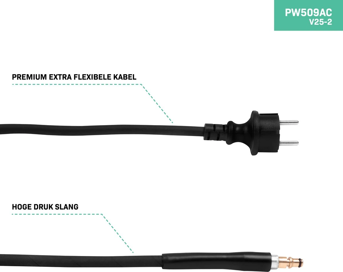 VONROC PRO Hogedrukreiniger V25-2 – 2500W – 195 Bar – 468 L/h – Duurzame Inductiemotor – Incl. 8m Slang, Slanghaspel, Terrasreiniger, Reinigingstank En Meer 6 VONROC PRO Hogedrukreiniger V25-2 – 2500W – 195 Bar – 468 L/h – Duurzame Inductiemotor – Incl. 8m Slang, Slanghaspel, Terrasreiniger, Reinigingstank En Meer - Afbeelding 6